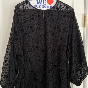 Loft size large black dress with stars